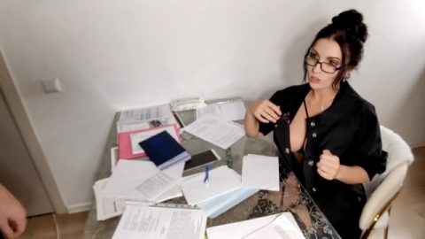 The Student Had To Fuck The Teacher On The Table To Get A Credit